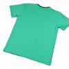 Camiseta color block emerald, de adulto, hecha en punto de algodón orgánico y de manga corta. El delantero es de color esmeralda y las mangas y el trasero color mint.