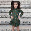 Vestido infantil camisero, de manga larga, hecho en algodón orgánico con estampado de perezosos. Vestido de niña hecho en España.